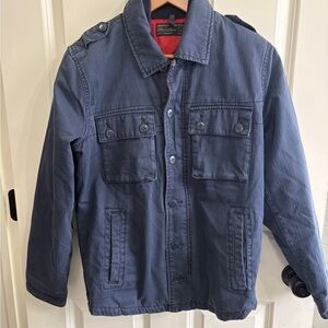 Vintage Abercrombie & Fitch size S men’s blue field jacket. Quilted red lining.